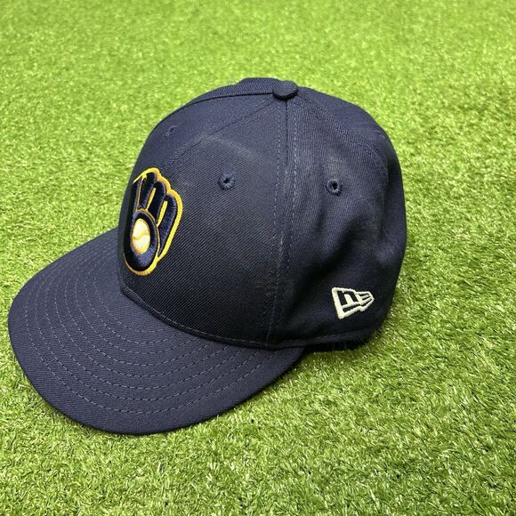 Milwaukee Brewers New Era 59Fifty MLB 7 3/8 Fitted Hat Cap - Picture 2 of 5